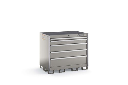 Five Drawer Extra Wide Tall Bench Stationary Storage